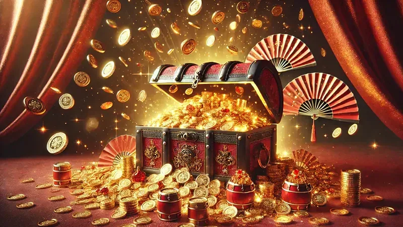 Ilustrasi layar slot dengan simbol dan reel permainan